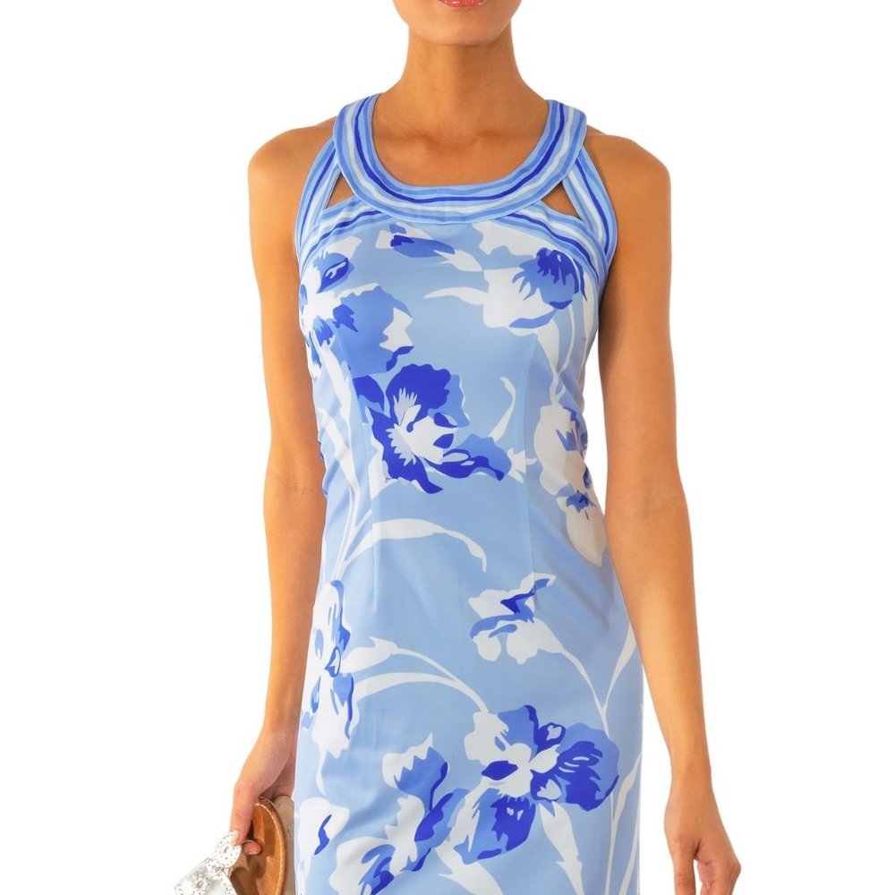 Jersey Isosceles Dress - Iconic Iris - Blues